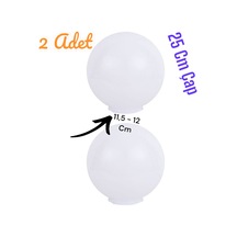 2 Adet 25'lik Karpuz, Birinci Kalite Pvc Glop, Bahçe Aplikleri Yedek Parçası, 25 Cm Çapında Pvc Küre Beyaz