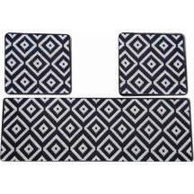 Iki Renkli Serme Oto Koltuk Kılıfı Takımı 3 Parça Siyah - Beyaz