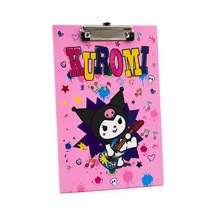 Bakgelal Sanrio Lisanslı Kuromi Sekreterlik A4 Boy Metal Klipsli Evrak Tutucu Yazı Altlığı Pembe