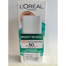L'oreal Paris Bright Reveal Spf 50+ Koyu Leke Karşıtı Renkli Fluid Günlük Yüz Güneş Kremi 50 Ml - Li Sku: Smg8690010418746 Açık Bej