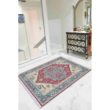 Pembe Klasik Göbekli Dokuma Pamuk Taban Kaymaz Kilim Klm273n11
