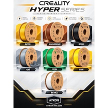 Crealıty Hyper Pla Filament 7 Adet 1 Kg'lık Filament - Siyah - Beyaz - Sarı - Kahverengi - Yeşil - Gri - Altın Çok Renkli
