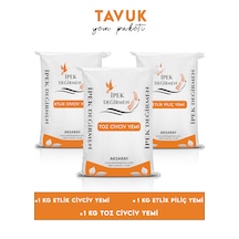 İpek Değirmen 3 Kg Tavuk Civciv Yem Paketi Etlik Toz Civciv Yemi