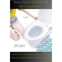 Deluxe Hijyenik Tek Kullanımlık Klozet Kapağı Poşeti Seyahat Restoran Kamusal Alan 50 Adet Çok Renkli