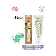 Jack N Jill Bebek/çocuk Diş Fırçalama Seti Dino Diş Fırçası + Aromasız Diş Macunu 50g