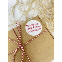 Sayfamızı Takip Etmeyi Unutmayın 50 Mm Beyaz Yuvarlak Sticker Etiket 100 Adet