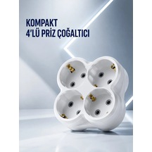 Lb Duvar Tipi Priz Çoğaltıcı 4 Çıkışlı Kablosuz Kompakt Priz Adaptörü Diğer