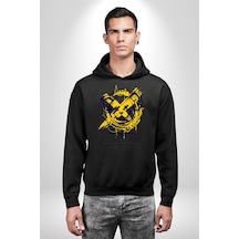 Sebep Olmadan Mutlu Ol Kadın Erkek Siyah Kapüşonlu Sweatshirt Hoodie Siyah