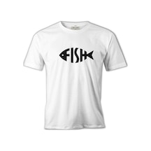 Fish With Letters Beyaz Erkek Tshirt