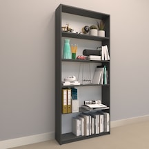 Rafkestir Asya Suntalam Kitaplık ( 80 X 180 Cm ) Antrasit ( Mat )