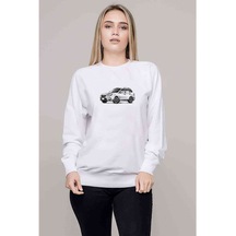 Subaru Forester Baskılı Beyaz Kadın Sweatshirt (528311707)
