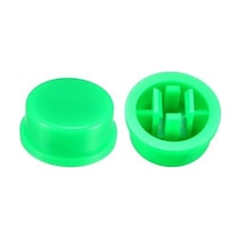 Tact Switch Kapağı Yuvarlak Yeşil - 12X12X7.3Mm İle Uyumlu