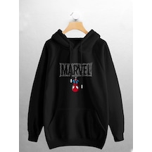 Macklin Unisex Kadın Erkek Marvel Spiderman Baskılı Sweatshirt Siyah Mck0785 Siyah
