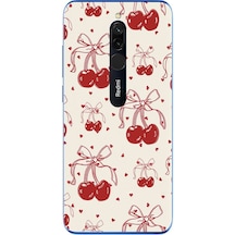 Redmi 8 Uyumlu Kiraz Bukleleri Baskılı Silikon Kılıf Renkli
