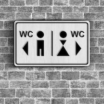Bay & Bayan WC Ahşap Yönlendirme Levhası - B2