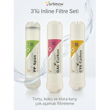 Ortimax Inline Filtre Seti-123, 3'lü Su Arıtma Filtresi Seti, Evrensel Uyumlu Diğer