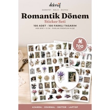 Romantik Çift Sticker Seti 100 Adet - Balo Aşk Ve Zarafet Klasik Ajanda Journal Defter Çıkartma Çok Renkli