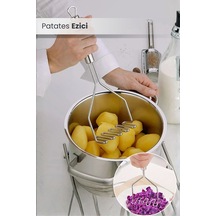Çelik Saplı Paslanmaz Patates Ezici - Püre Yapıcı