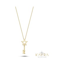 Kayra Mücevher Anahtar Altın Kolye Akm45
