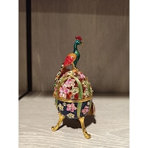 Swarovski Taşlı Tavuz Kuşu-yumurta Mücevherlik / Dekoratif Biblo