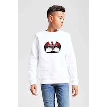 Tshirthane Attack On Titan Dragon Age Iı Baskılı Unisex Çocuk Beyaz Sweatsh Beyaz