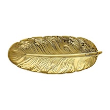 Seramik Kanat Şekilli Dekoratif Saklama Tabağı - Meyve, Atıştırmalık, Muzikâhane Ve Mücevher İçin - Altın Renk - Küçük Boy