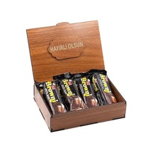 Sevdiklerinize Özel Ahşap Hediye Kutusunda 4 Adet Browni Intense Hayırlı Olsun Yazılı