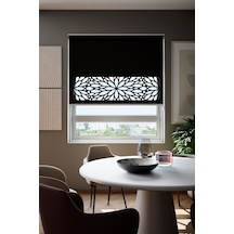 Lazer Kesim Mat Stor Perde, Lazer Kesimli Modern Serisi, M-131008 Siyah Renk Siyah