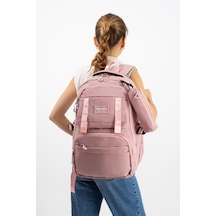 Ventis Unisex Kalemlikli 2'li Set Okul Çantası Lise Ortaokul Sırt Çantası 43 30 Cm Çok Cepli Vnt7-f Pembe