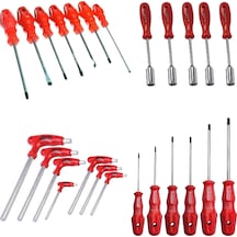 25 Parça Yıldız Düz Tornavida + Tork Tornavida + Lokma Takımı