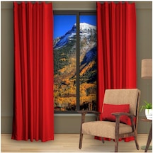 Kırmızı Blackout Karartma Fon Perde Güneşlik Pilesiz Extraforlu Düz Dikim-kırmızı Kırmızı