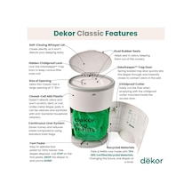 Diaper Dekor Eko Classic Bebek Bezi Kovası, Beyaz / Sadece Çevre Dostu Bebek Bezi Kovası%70 Geri Dönüştürülmüş Diğer