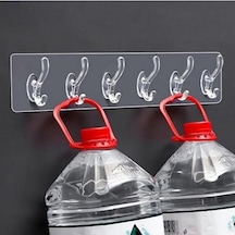 5'li Şeffaf Süper Yapışkan Askı, Banyo, Mutfak Düzenleyici Askı, Kendinden Yapışkanlı Açık Bej