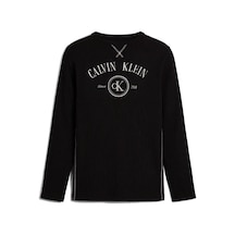 Calvin Klein Waffle L/s Crew Neck, Ub1 Siyah Erkek Sweatshirt