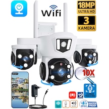 Mpia Mizu V380pro 18mp 6mp+6mp+6mp Üç Kameralı 10x Zoom Gece Görüş Wifi Sesli Türkçe