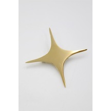 Çelik Yıldız Broş - Altın Altın