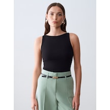 Dilvin 32774 Halter Yaka Top-siyah