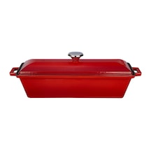 Lava Döküm Ekmek Kabı/terrine, 11x29 Cm, Kırmızı Sku: Smg8690010220493 Açık Gri