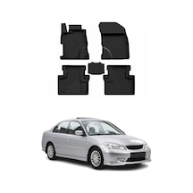 Honda Civic 7 2001-2007 Uyumlu 4d Havuzlu Paspas Kauçuk Siyah 5 Parça