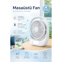 Masaüstü Vantilatör 3 Kademeli 1800mah Şarjlı Led Işıklı Taşınabilir Ev Ofis Vantilatör