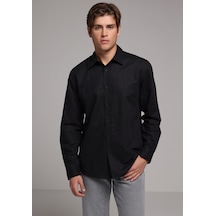 Colin's Colins Regular Fit Shirt Neck Düz Erkek Siyah Uzun Kol Gömlek Cl1080088 Q1.v2 Blk