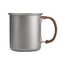 Moveevo Titanyum Matara 450ml Dış Mekan Kahve Bardakları Isıtılabilir Metal İçecek Bardağı Inox