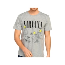 Bant Giyim - Nirvana Kurt Cobain Gri Erkek T-Shirt Tişört
