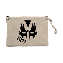 Kiss Mask Krem Clutch Astarlı Cüzdan / El Çantası Krem
