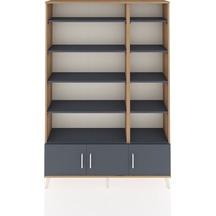 Arges Dolap 10 Raflı 3 Kapaklı 132x30x195 Çam-antrasit/antrasit Antrasıt/antrasıt