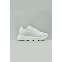 Flet 0149 Yüksek Taban Günlük Sneaker Ayakkabı Kadın-11367-beyaz