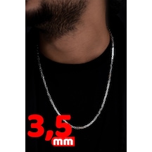 Erkek Gümüş Kolye - 3,5mm Kare Kral Model 925 Ayar Gümüş Erkek Kolye Zincir 249540197