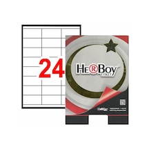 Herboy Hb-1324 70mmx35mm Beyaz Lazer Etiket 24