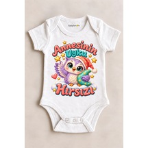 Babylimon Annesinin Uyku Hırsızı Beyaz Kısa Kollu Çıtçıtlı Bebek Zıbını Beyaz - 930083884 Beyaz