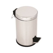 Lider Kapaklı Çöp Kovası Krom Paslanmaz Çelik 12 Litre Krom